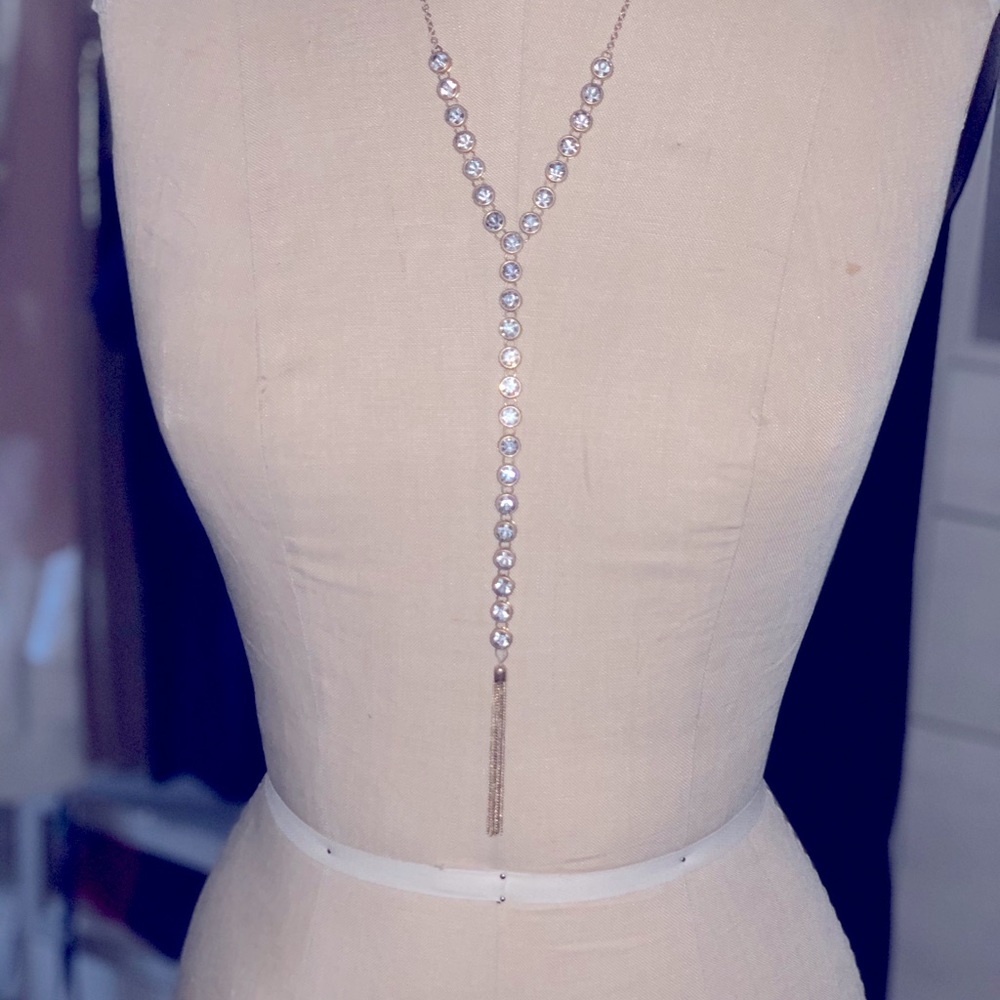 Gold and crystal 24inch necklace